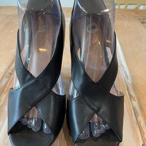 Nine West Black Wedge Sandals